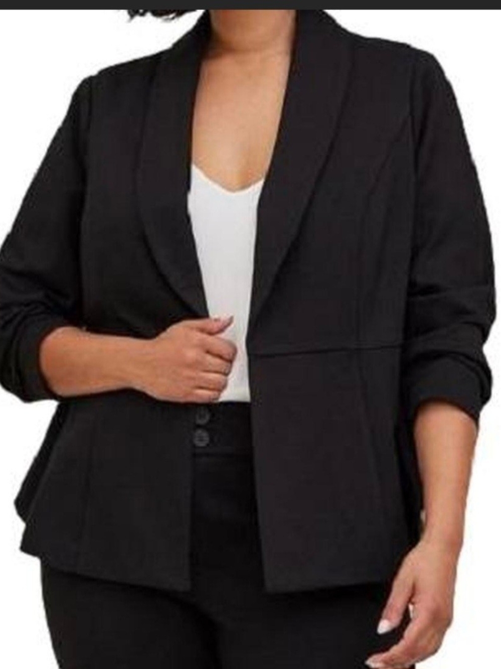 Studio By Torrid Sz 1 Black Open-Front Blazer Jacket